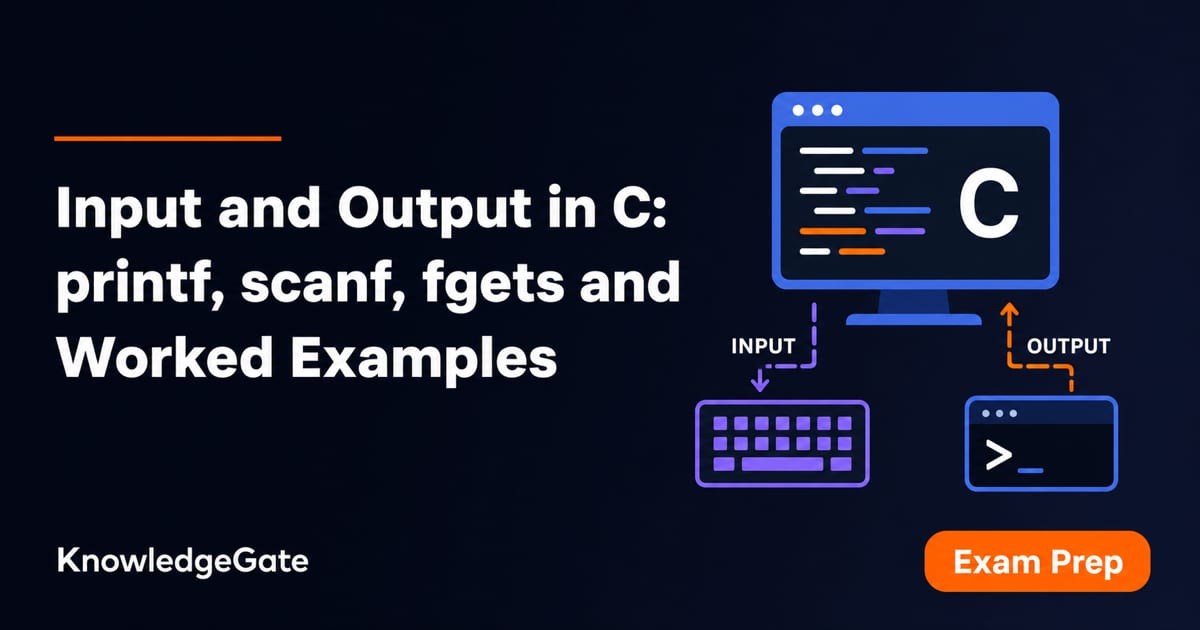 Input and Output in C: printf, scanf and fgets Examples - Knowledge Gate AI